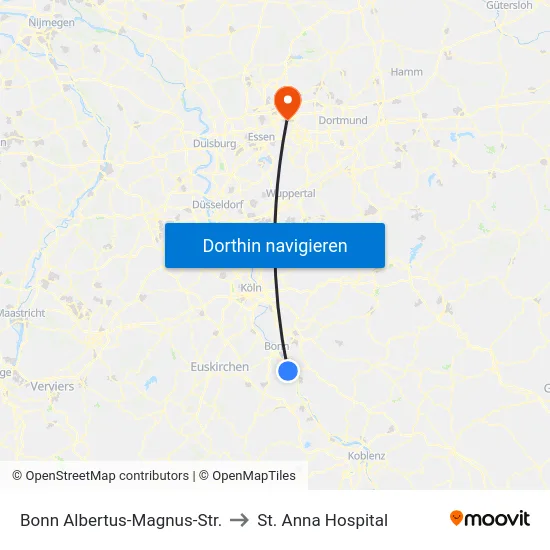 Bonn Albertus-Magnus-Str. to St. Anna Hospital map