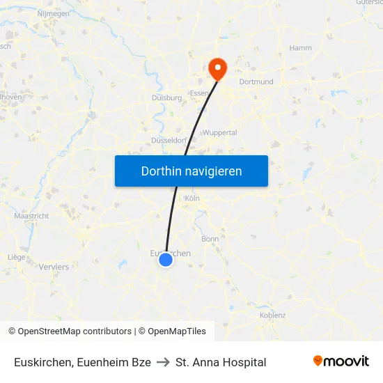 Euskirchen, Euenheim Bze to St. Anna Hospital map