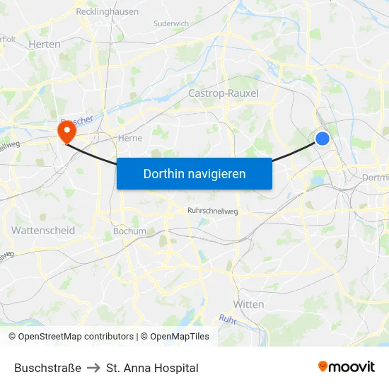 Buschstraße to St. Anna Hospital map