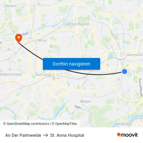 An Der Palmweide to St. Anna Hospital map