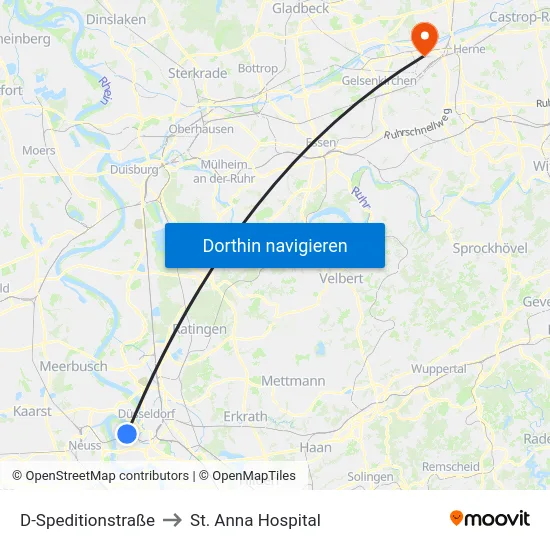 D-Speditionstraße to St. Anna Hospital map