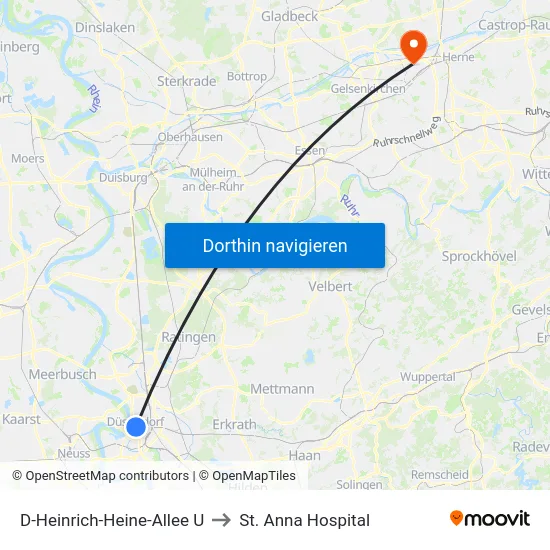 D-Heinrich-Heine-Allee U to St. Anna Hospital map