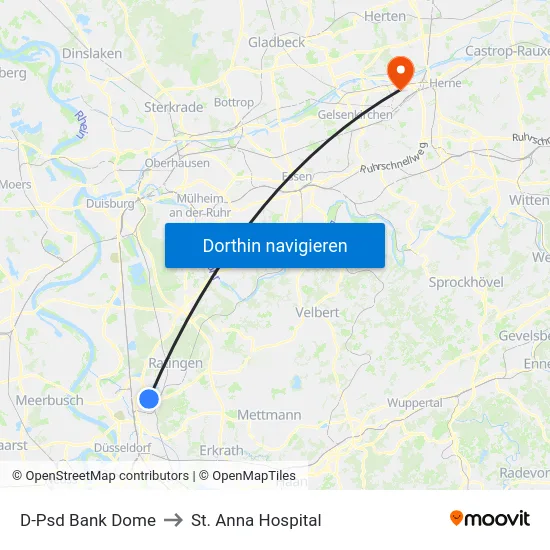 D-Psd Bank Dome to St. Anna Hospital map