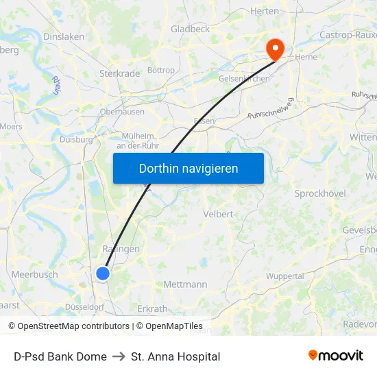 D-Psd Bank Dome to St. Anna Hospital map