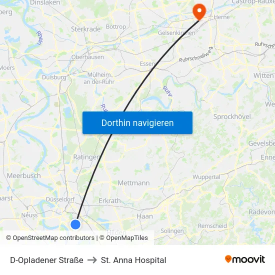 D-Opladener Straße to St. Anna Hospital map