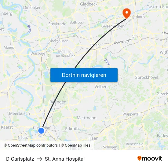 D-Carlsplatz to St. Anna Hospital map
