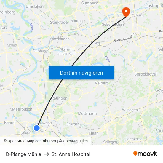 D-Plange Mühle to St. Anna Hospital map