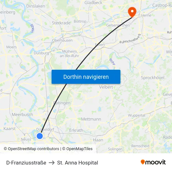 D-Franziusstraße to St. Anna Hospital map