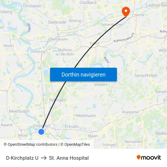 D-Kirchplatz U to St. Anna Hospital map