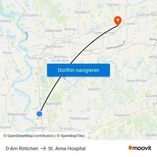 D-Am Röttchen to St. Anna Hospital map