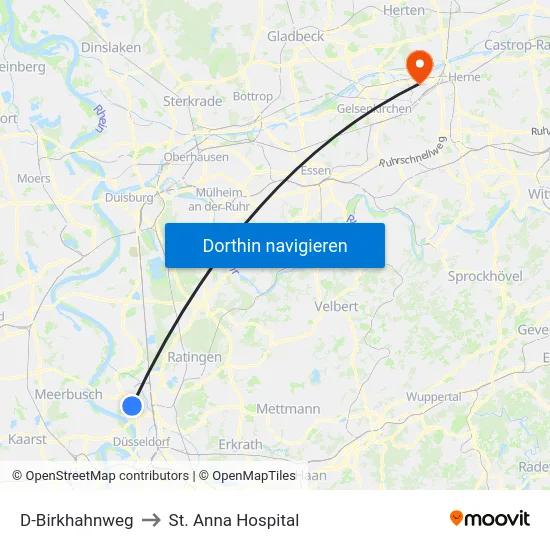 D-Birkhahnweg to St. Anna Hospital map