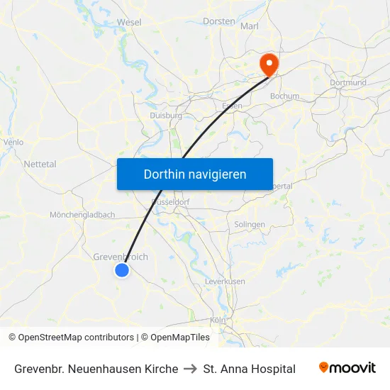 Grevenbr. Neuenhausen Kirche to St. Anna Hospital map