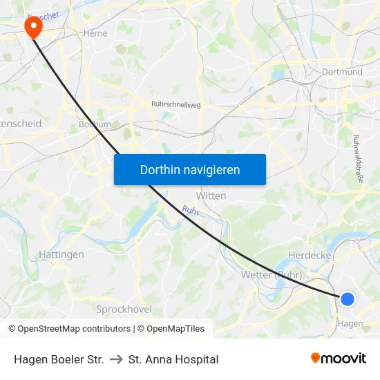 Hagen Boeler Str. to St. Anna Hospital map