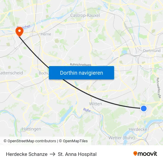 Herdecke Schanze to St. Anna Hospital map