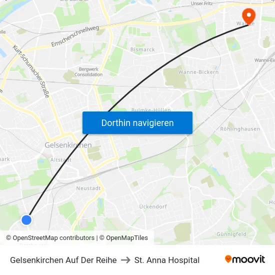 Gelsenkirchen Auf Der Reihe to St. Anna Hospital map