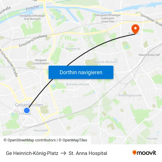 Ge Heinrich-König-Platz to St. Anna Hospital map