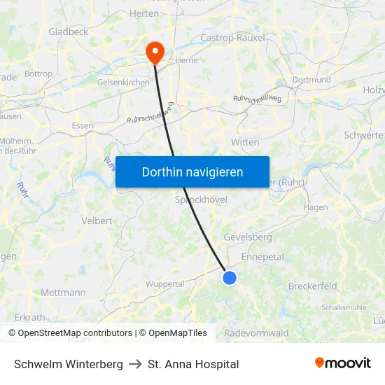Schwelm Winterberg to St. Anna Hospital map