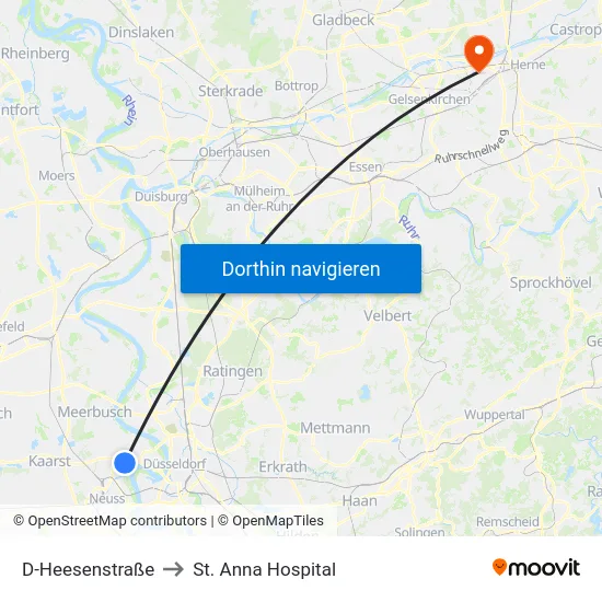 D-Heesenstraße to St. Anna Hospital map