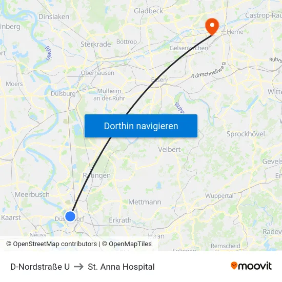 D-Nordstraße U to St. Anna Hospital map