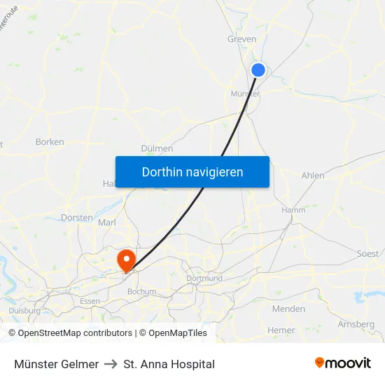 Münster Gelmer to St. Anna Hospital map