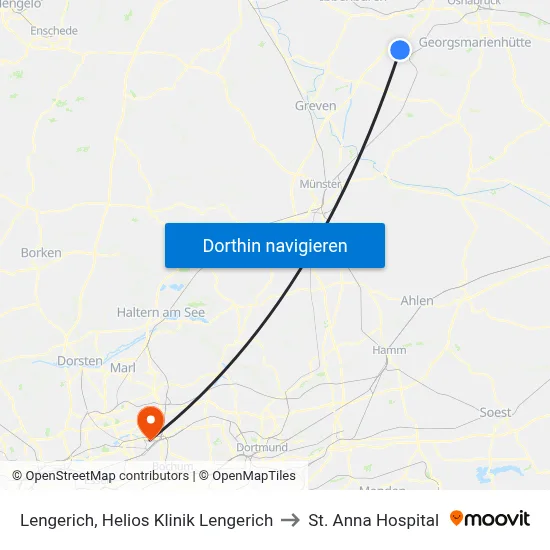 Lengerich, Helios Klinik Lengerich to St. Anna Hospital map