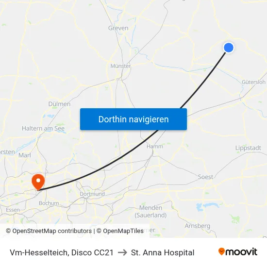 Vm-Hesselteich, Disco CC21 to St. Anna Hospital map