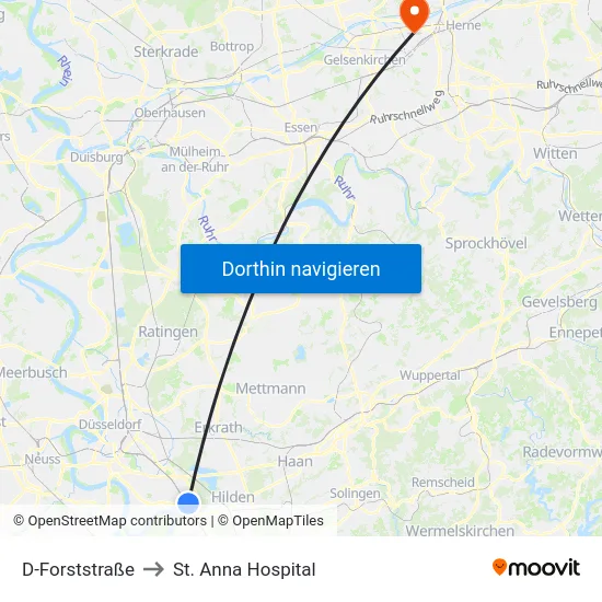 D-Forststraße to St. Anna Hospital map
