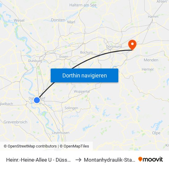 Heinr.-Heine-Allee U - Düsseldorf to Montanhydraulik-Stadion map