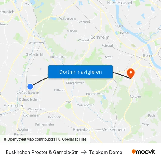 Euskirchen Procter & Gamble-Str. to Telekom Dome map