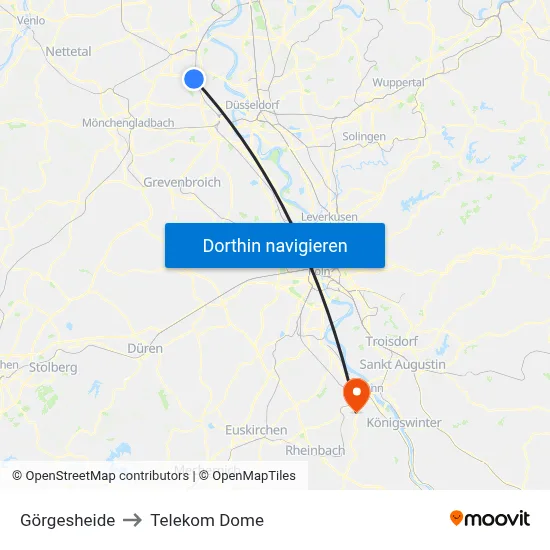 Görgesheide to Telekom Dome map