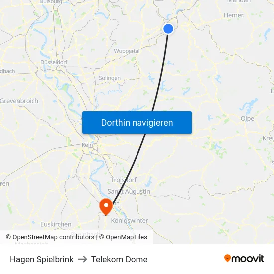 Hagen Spielbrink to Telekom Dome map