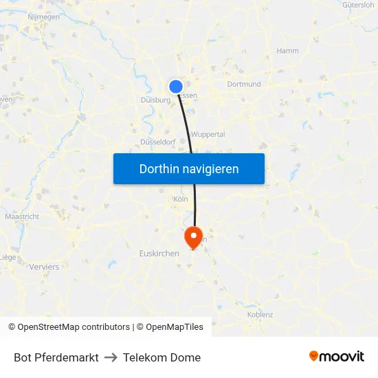 Bot Pferdemarkt to Telekom Dome map