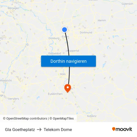 Gla Goetheplatz to Telekom Dome map