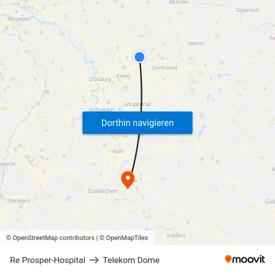 Re Prosper-Hospital to Telekom Dome map