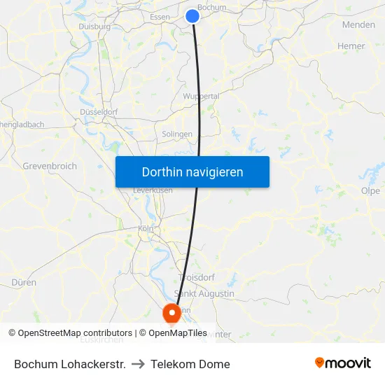 Bochum Lohackerstr. to Telekom Dome map