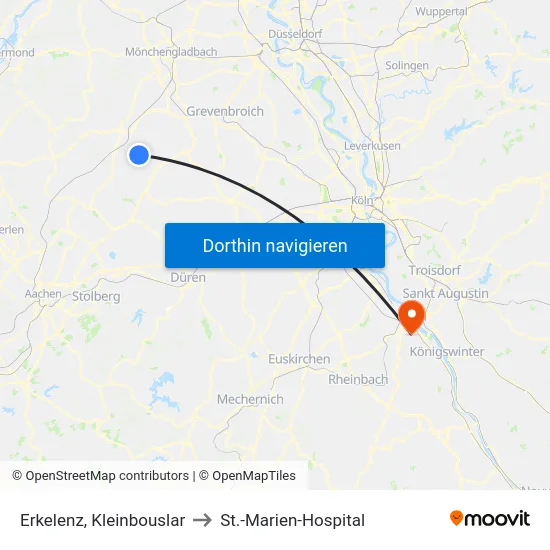 Erkelenz, Kleinbouslar to St.-Marien-Hospital map