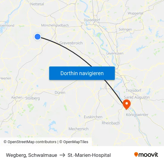 Wegberg, Schwalmaue to St.-Marien-Hospital map