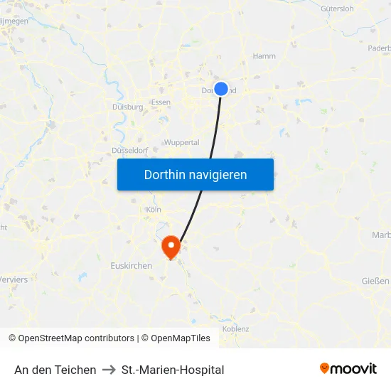 An den Teichen to St.-Marien-Hospital map