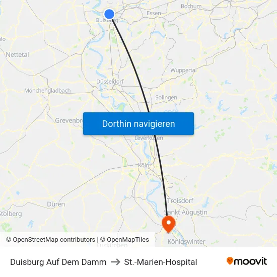 Duisburg  Auf Dem Damm to St.-Marien-Hospital map