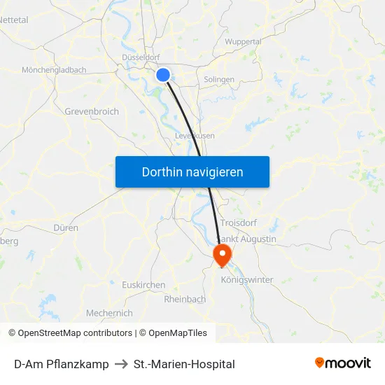 D-Am Pflanzkamp to St.-Marien-Hospital map