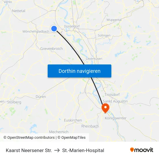 Kaarst Neersener Str. to St.-Marien-Hospital map