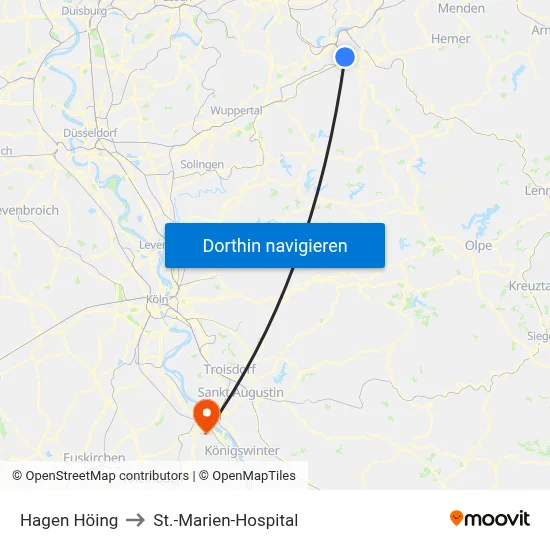 Hagen Höing to St.-Marien-Hospital map