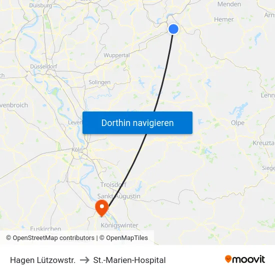 Hagen Lützowstr. to St.-Marien-Hospital map