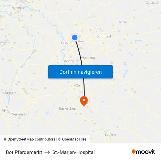 Bot Pferdemarkt to St.-Marien-Hospital map