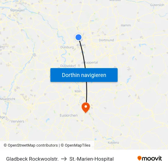 Gladbeck Rockwoolstr. to St.-Marien-Hospital map