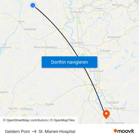 Geldern Pont to St.-Marien-Hospital map
