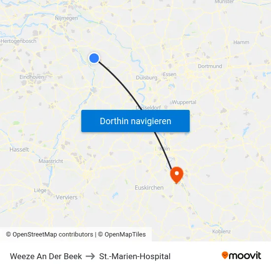 Weeze An Der Beek to St.-Marien-Hospital map