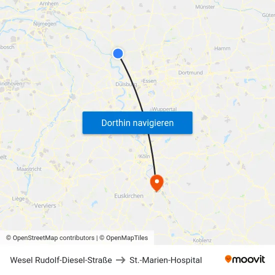 Wesel Rudolf-Diesel-Straße to St.-Marien-Hospital map