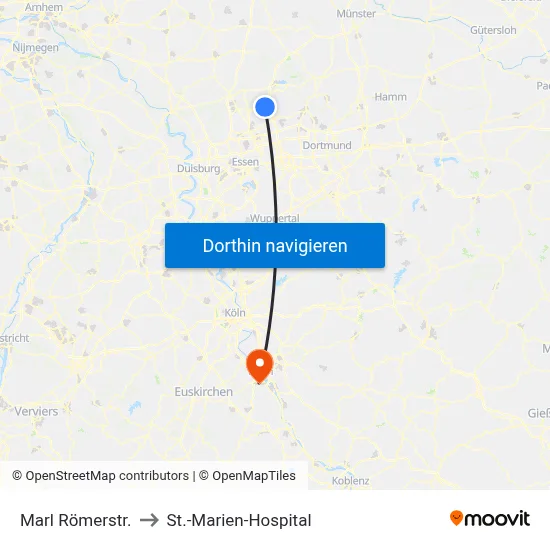 Marl Römerstr. to St.-Marien-Hospital map