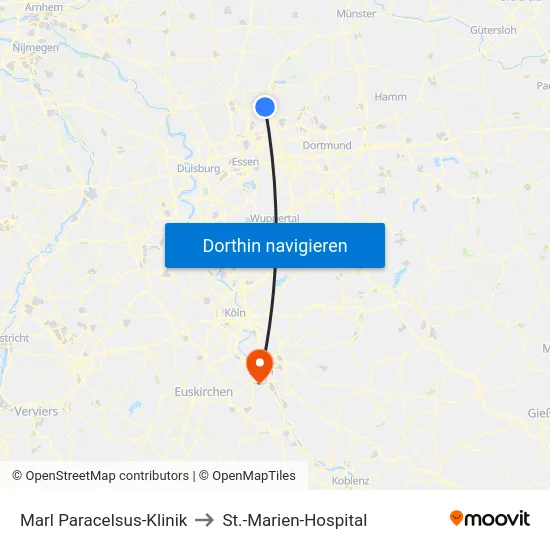 Marl Paracelsus-Klinik to St.-Marien-Hospital map